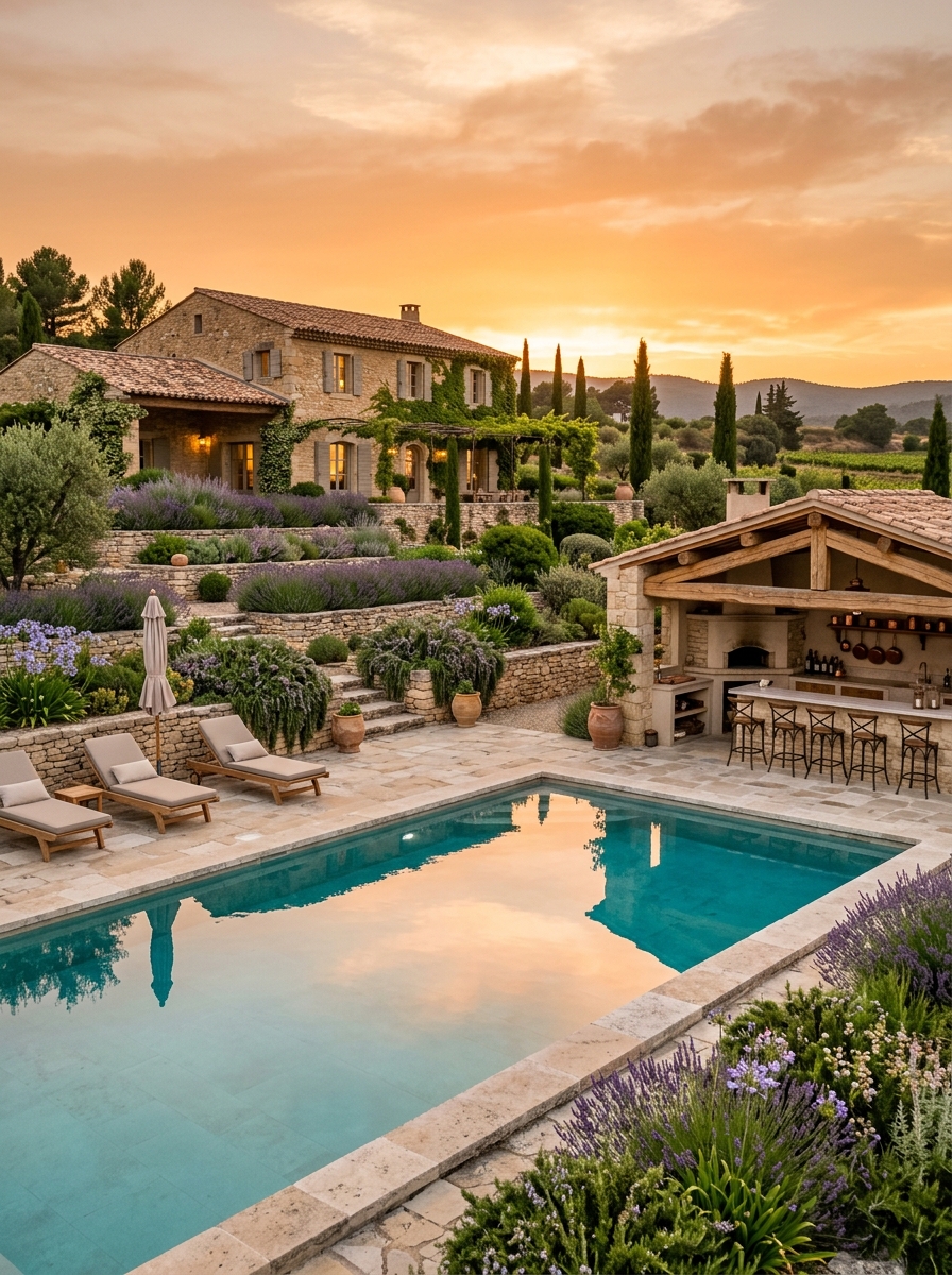 Piscine, pool-house et restanques à Villeneuve-lès-Avignon : quelle valeur ajoutée lors de l'estimation de votre maison ?